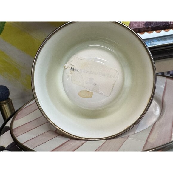 Mackenzie Childs Retired Buttercup Design Small Dog Cat Bowl Pet Bowl 3” - Picture 3 of 4